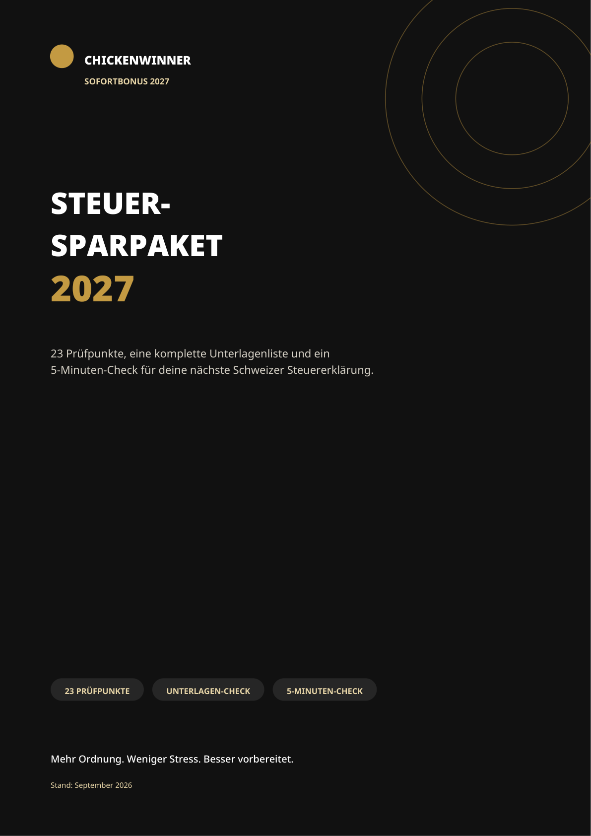 Vorschau: ChickenWinner Steuer-Sparpaket 2027 (PDF)